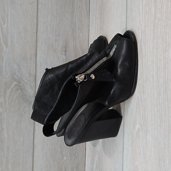 Stuart Weitzman Women 42489 Ankle Leather Open Toe Heels shoes sz 37/6 - Picture 1 of 14